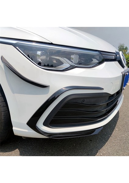 Araba Parlak Siyah Ön Tampon Spoiler Alt Izgara Sis Lambası Kaş Trim Kapakları-Vw Golf Mk8 2021 2022 (Yurt Dışından)