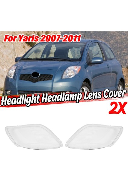 2 Adet Araba Sol ve Sağ Yan Far Şeffaf Lens Lamba Gölge Kabuk Kapak Toyota Yaris 2008 2009 2010 2011 (Yurt Dışından)