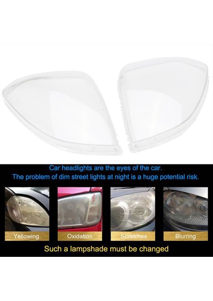 1 Çift Araba Temizle Far Başkanı Işık Lambası Lens Kapağı Kafa Işık Lambası Kapağı Hyundai Tucson 2005-2009 Için (Yurt Dışından)