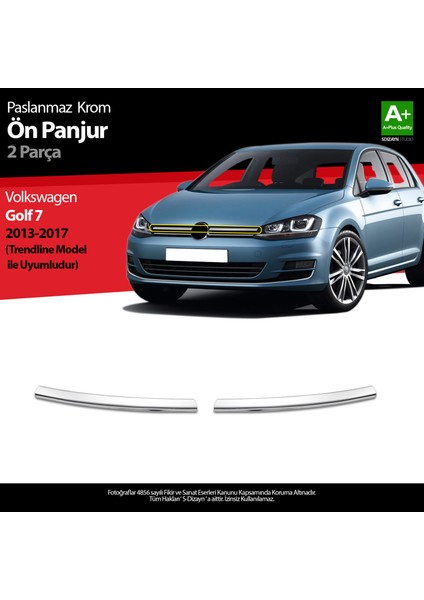 Sdizayn Vw Golf 7 Krom Ön Panjur Trendline 2013-2017