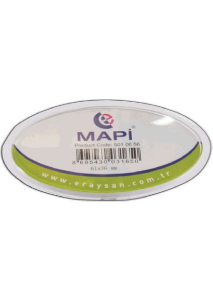 Şeffaf Iğneli Isimlik (Oval) K11 68X42 25Lİ Paket