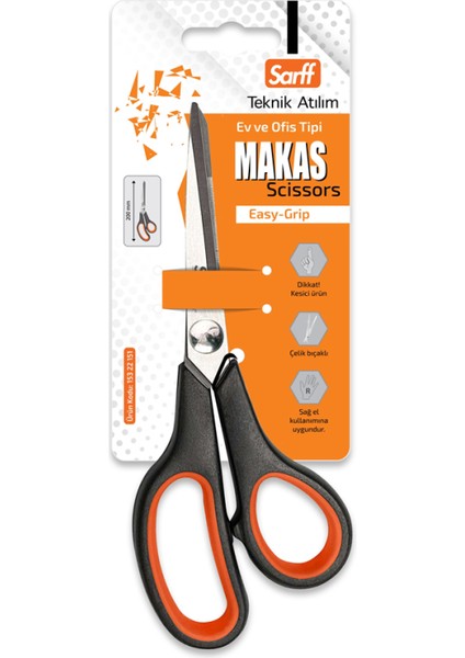 Sarff Easy Grıp Ofis Makası - 20CM