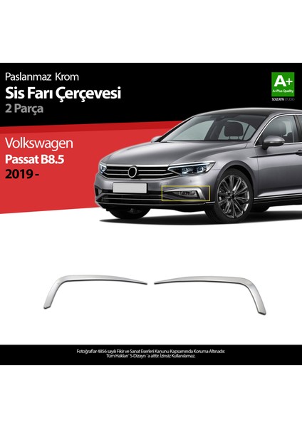 VW Passat B8.5 Krom Sis Farı Çerçevesi 2 Parça 2019 ve Üzeri