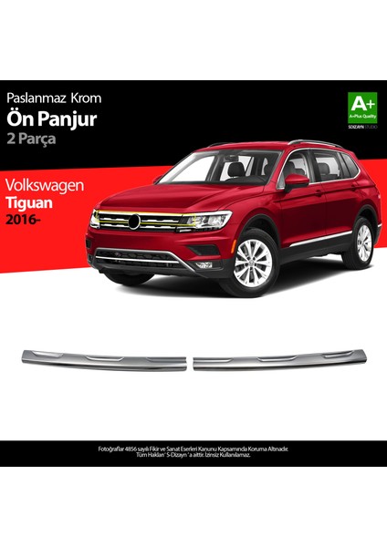 Volkswagen Tiguan Krom Ön Panjur 2 Prç. 2016-2020 A+ Kalite
