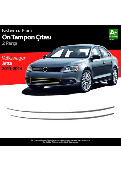 Volkswagen Jetta Krom Ön Tampon Çıta 2 Prç 2011-2014 A+ Kalite