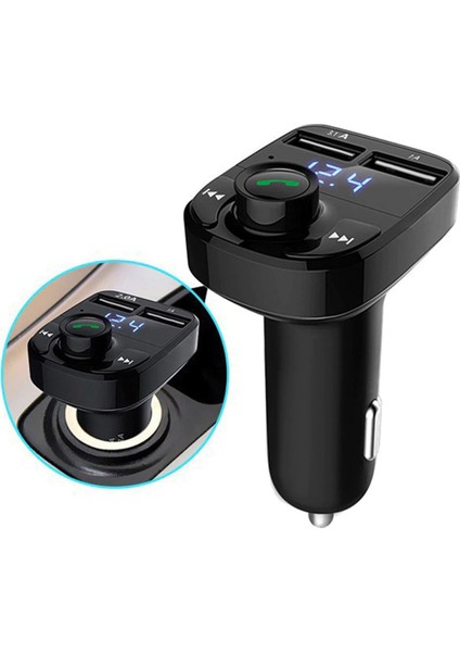 Bluetooth Fm Transmitter Cihazı Radyo Araç Kiti Çakmaklık Şarj Aleti Araba Mp3 Çalar