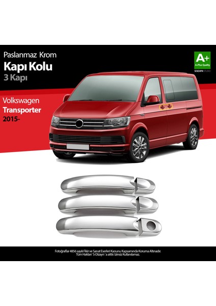 Volkswagen T6 Transporter Krom Kapı Kolu 3 Kapı 2015-2019 A+ Kalite