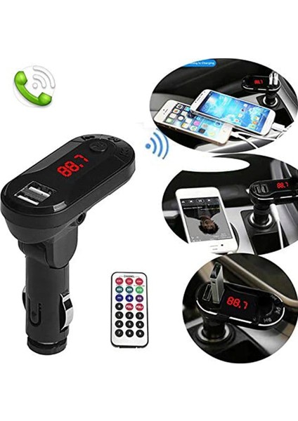 Fiat Linea Uyumlu Bluetooth Araç Kiti Oto Çakmaklık Şarj Fm Transmitter Cihazı