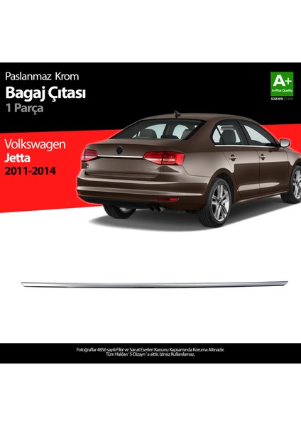 Volkswagen Jetta Krom Bagaj Çıta 2011-2014 A+ Kalite