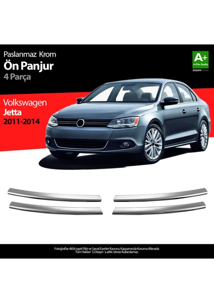 VW Jetta Krom Ön Panjur 4 Prç. 2011-2014