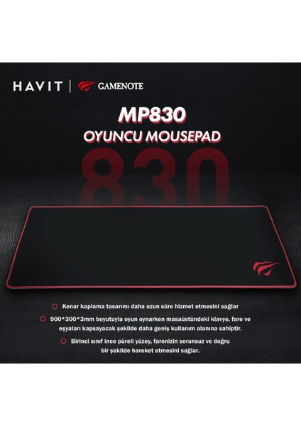 Gamenote MP8301 Xl 900*300*3MM Gaming Mouse Pad