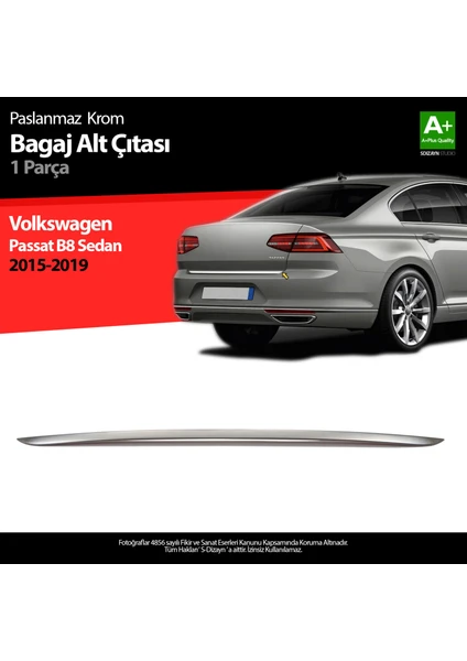 VW Passat B8 Krom Bagaj Alt Çıtası 2015 Üzeri S-Dizayn