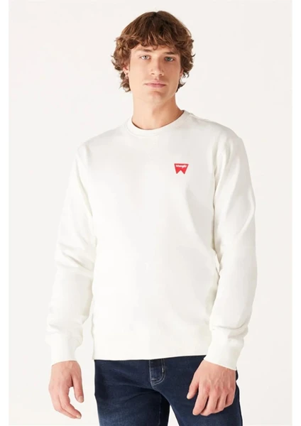 Regular Fit Normal Kesim %100 Pamuk Bisiklet Yaka Kırmızı Sweatshirt