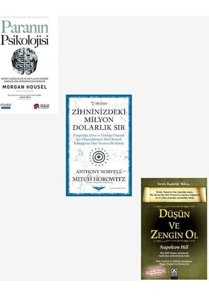 Zihninizdeki Milyon Dolarlık Sır - Paranın Psikolojisi - Düşün ve Zengin Ol 3 Kitap