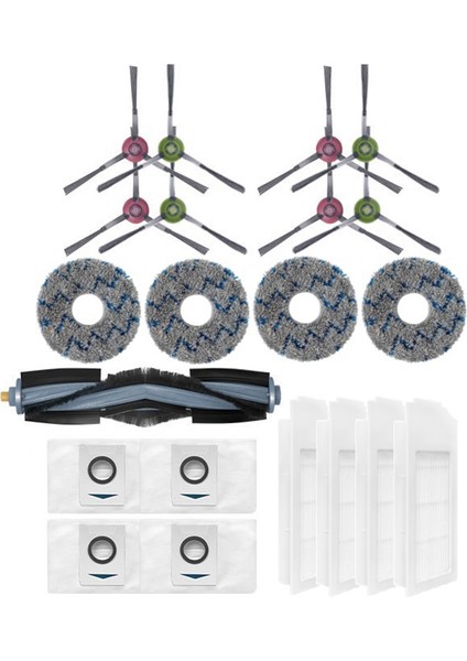 Deebot X1 Omni/turbo Yedek Parçalar Toz Torbası Hepa Filtre Ana Yan Fırça Paspas Pedi Çöp Kovası (Yurt Dışından)