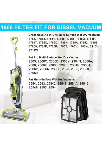 Crosswave Vakum Için Yedek Filtre 1866 1785 2554A 2306 2306A 2554 1785A 1608684 Filtresini Değiştirin (Yurt Dışından) fırsatları