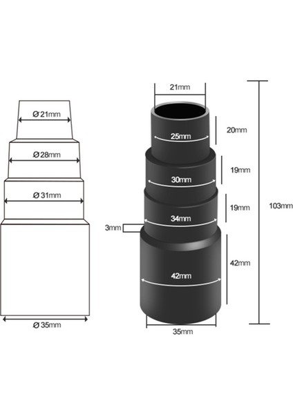 10 Adet Evrensel Elektrikli Süpürge Hortumu Boru Adaptörü Dönüştürücü 4 Katmanlı Elektrikli Süpürge 25/30/34/42MM Konnektör (Yurt Dışından)