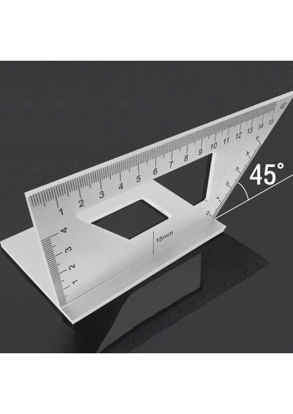 Çok Fonksiyonlu Kare 45 + 90 Derece Ölçer Açı Cetveli T Şekilli Ölçüm Ağaç Işleme Cetveli Aracı (Yurt Dışından)