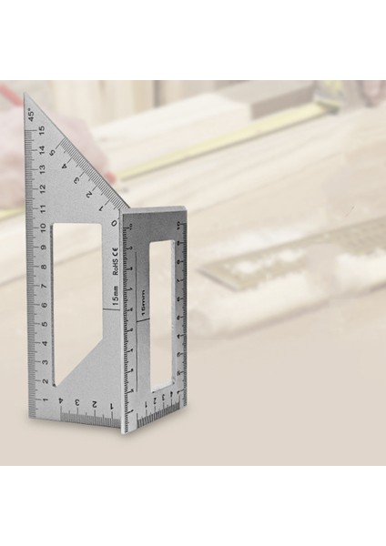 Çok Fonksiyonlu Kare 45 + 90 Derece Ölçer Açı Cetveli T Şekilli Ölçüm Ağaç Işleme Cetveli Aracı (Yurt Dışından)