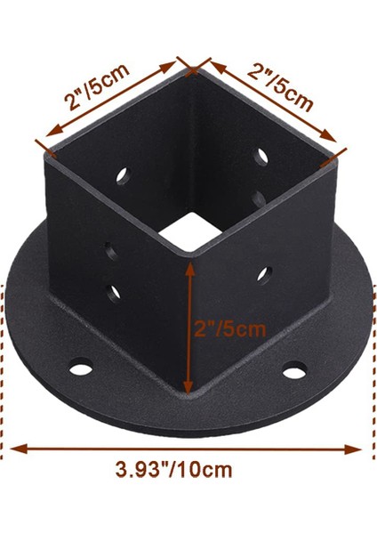 Adet 2x2 Kare Çit Direği Flanş Tabanı Pergola Sonrası Taban Braketleri Kiti, Ağır Duvar Montaj Sonrası Ankraj Taban Braketleri (Yurt Dışından) fiyatları