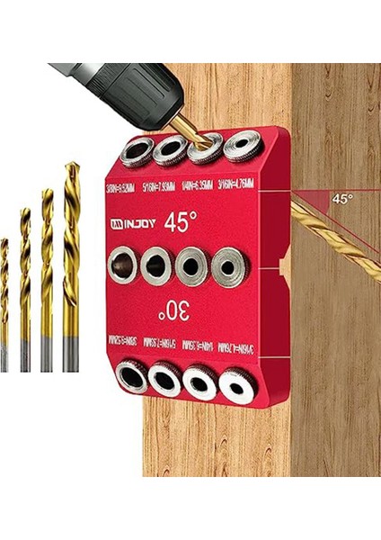 30 45 90 Derece Açılı Matkap Kılavuzu, Eğik/düz Delikler Için Matkap Kılavuzu Jig, 4 Boyut, Kablo Korkuluğu Için Matkap (Yurt Dışından)