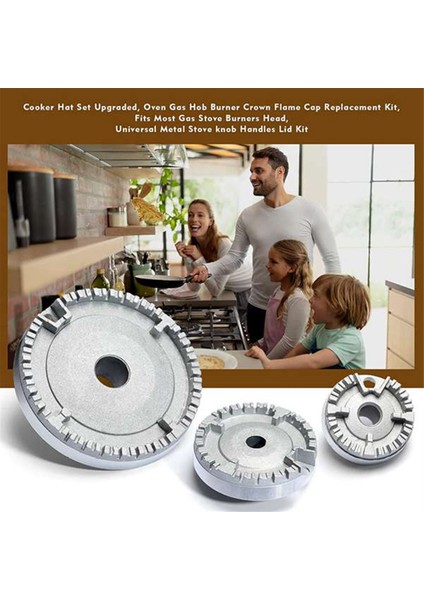 Ocak Şapka Seti Soba Kapağı, Fırın Gazlı Ocak Brülörü Taç Alev Kapağı, Yükseltilmiş Gaz Brülörü Alev Kapağı Çoğu Gaz Sobası Brülörüne Uyuyor (Yurt Dışından) modelleri