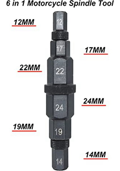 Altıgen Aks Aracı Motosiklet Ön Aks Tekerleği 12 14 17 19 22 24MM 6 In 1 Motosiklet Mili Soket Adaptörü Aracı 3/8 Inç (Yurt Dışından) fiyatları