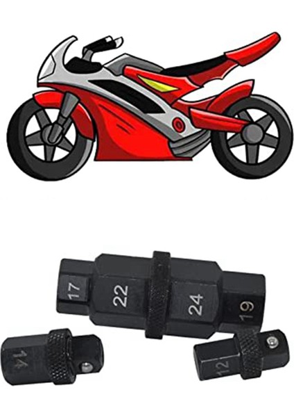 Altıgen Aks Aracı Motosiklet Ön Aks Tekerleği 12 14 17 19 22 24MM 6 In 1 Motosiklet Mili Soket Adaptörü Aracı 3/8 Inç (Yurt Dışından) indirimleri
