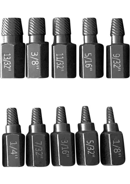 Yükseltme Vida Çıkarıcı Seti, 10 Adet 3.2-10.3mm Pas Hasarlı Cıvatalar Için Ağır Hizmet Altıgen Başlı Vida Çıkarıcı Seti (Yurt Dışından)