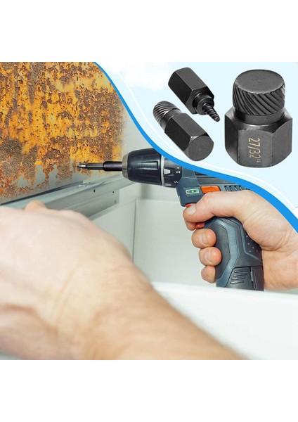 Yükseltme Vida Çıkarıcı Seti, 10 Adet 3.2-10.3mm Pas Hasarlı Cıvatalar Için Ağır Hizmet Altıgen Başlı Vida Çıkarıcı Seti (Yurt Dışından)