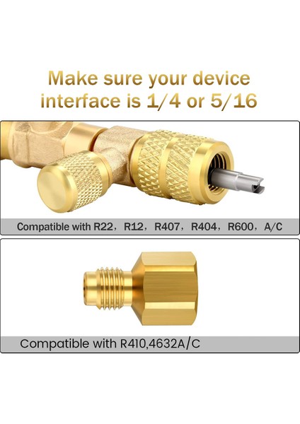 R22 R12 R407 R410 R404 R32 R600 Için Çift Boyutlu 1/4 ve 5/16 Bağlantı Noktalı Valf Göbeği Sökücü Takma Alet Kiti (Yurt Dışından) fırsatları