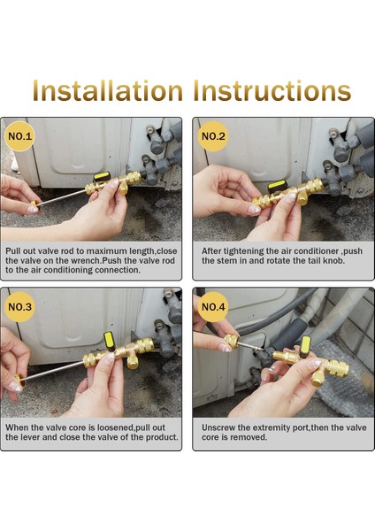 R22 R12 R407 R410 R404 R32 R600 Için Çift Boyutlu 1/4 ve 5/16 Bağlantı Noktalı Valf Göbeği Sökücü Takma Alet Kiti (Yurt Dışından) indirimleri