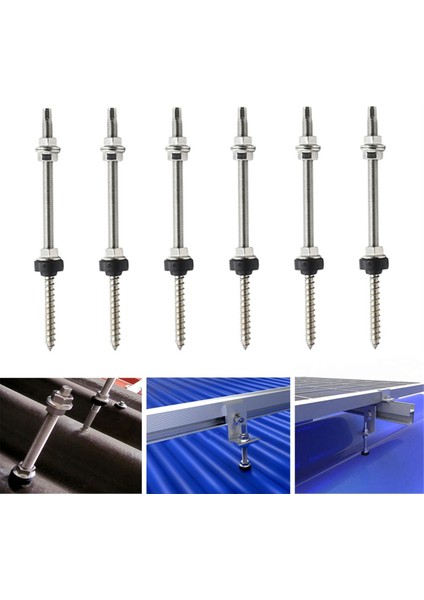25 cm Güneş Askı Cıvataları Güneş Paneli Çatı Montaj Vidaları M10 Güneş Paneli Sabitleme Için Güneş Pv Panel Montaj Braketi 6 Adet (Yurt Dışından)