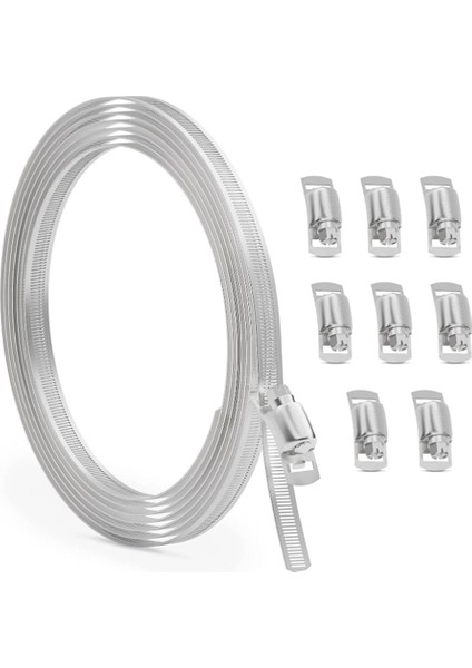 10FT Paslanmaz Çelik Hortum Kelepçesi Çeşitler Kiti, Kanal, Boru ve Yakıt Hattı Için Sonsuz Dişli Bant Hortum Kelepçesi Vidalı Boru Kelepçesi (Yurt Dışından)