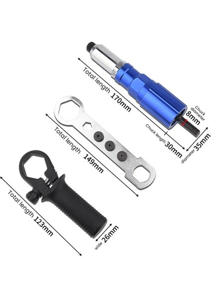 Elektrikli Perçin Aracı Perçin Somunu Aracı Matkap Adaptörü Akülü Perçinleme Aracı Dönüşüm Konektörü Ekleme Somunu Güç Aracı (Yurt Dışından)