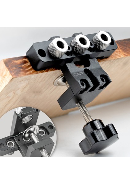 Ayarlanabilir Dübel Jig Ağaç Işleme Cep 3 In 1 Delik Jigbushes Sondaj Kılavuzu Bulucu Zımba Araçları Dübel Jig Seti B (Yurt Dışından)
