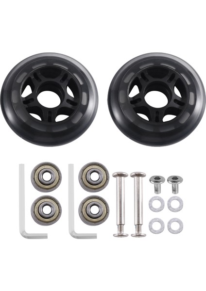 80X24MM Bagaj Tekerlekleri Yedek Vaka Tekerlekleri 6mm Karbon Çelik Rulmanlar Tekerlekler Bavul Paten 1 Çift (Yurt Dışından)