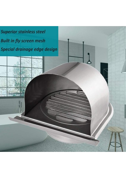 6 Inç 150MM Su Geçirmez Paslanmaz Çelik Havalandırma Havalandırma Hood Korozyon Önleyici Egzoz Çıkarıcı Duvar Hava Çıkış Kapağı, C (Yurt Dışından) fırsatları