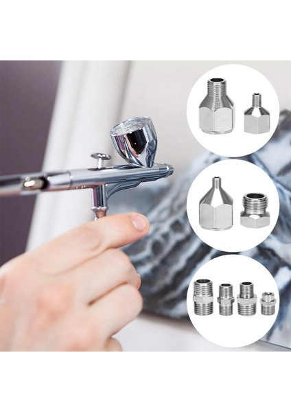 Kompresör ve Airbrush Hortumu Için 8 Parça Airbrush Esnek Adaptör Bağlantı Konnektör Seti (Yurt Dışından) fiyatları