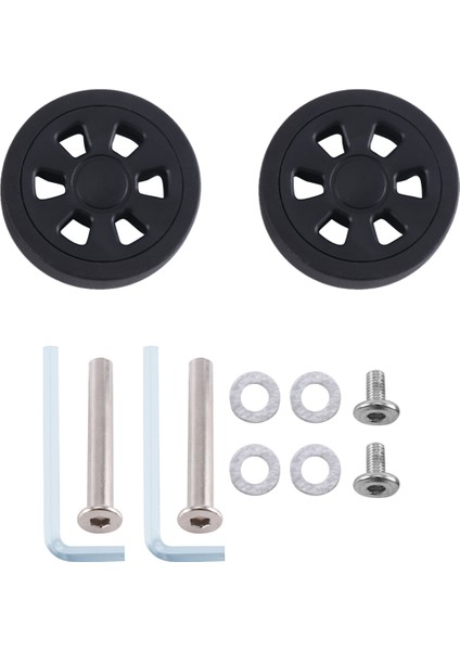 55MM x 12MM Bagaj Tekerlekleri Yedek Aşınmaya Dayanıklı Çevre Koruma Pu Bavul Yedek Tekerlekler Siyah Çift (Yurt Dışından)