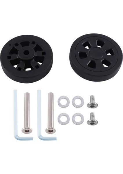 55MM x 12MM Bagaj Tekerlekleri Yedek Aşınmaya Dayanıklı Çevre Koruma Pu Bavul Yedek Tekerlekler Siyah Çift (Yurt Dışından)