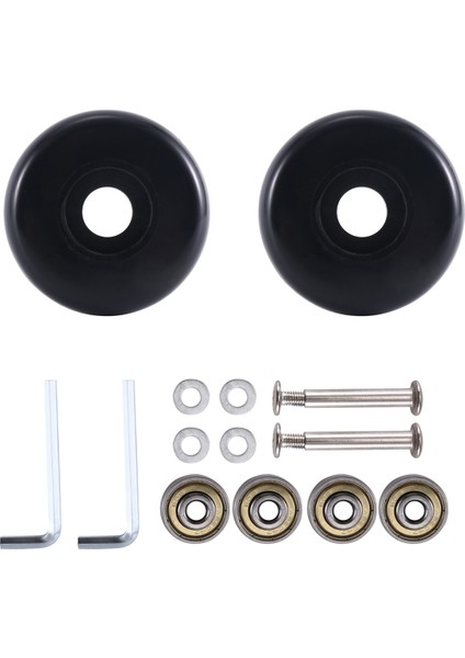 55MM x 18MM Bagaj Bavul Yedek Tekerlekler, Pu Döner Küçük Tekerlekler Karbon Çelik Rulmanlar Tamir Takımları Siyah (Yurt Dışından)