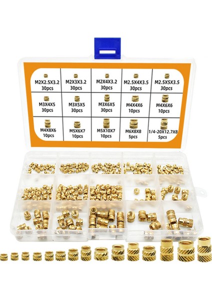 300 Adet M2 M3 M5 M6 Dişi Dişli Tırtıllı Somunlar Pirinç Dişli Ekleme Gömme Somunları, Enjeksiyon Kalıplama Için Dişli (Yurt Dışından)