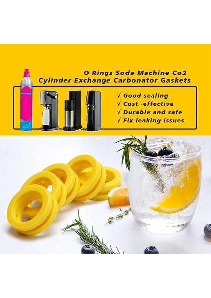 O Halkalar Soda Makinesi Co2 Silindir Değişimi Karbonatör Contaları 10 Adet, Yeni Soda Makinesi ve Pembe Silindir Için Contalar Halkası (Yurt Dışından)
