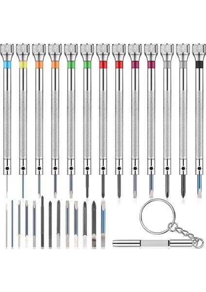 13 Parça Mini Hassas Saat Tornavida Kuyumcu Saat Tornavida Seti 0,6-2,0 Mm, 13 Ekstra Değiştirilebilir Bıçaklı (Yurt Dışından)