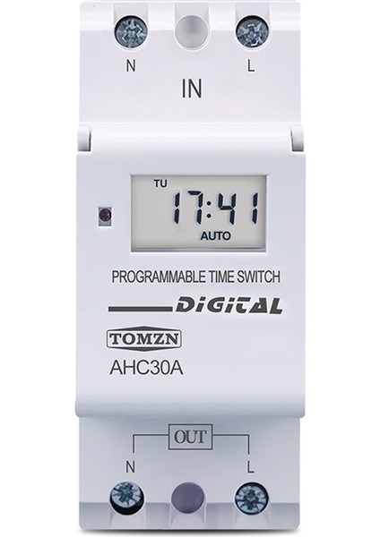 Din Ray 2 Telli Haftalık Programlanabilir Dijital Zaman Anahtarı Röle Zamanlayıcı Kontrol Zaman Rölesi Ac 220V 30A (Yurt Dışından)