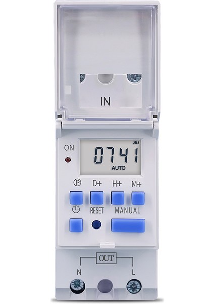 Din Ray 2 Telli Haftalık Programlanabilir Dijital Zaman Anahtarı Röle Zamanlayıcı Kontrol Zaman Rölesi Ac 220V 30A (Yurt Dışından)