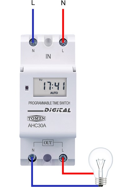 Din Ray 2 Telli Haftalık Programlanabilir Dijital Zaman Anahtarı Röle Zamanlayıcı Kontrol Zaman Rölesi Ac 220V 30A (Yurt Dışından)