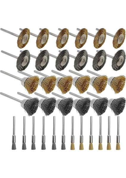 Tel Fırça Seti 36 Parça/set, Pirinç ve Tel Fırça Seti, Parlatma ve Temizleme Aletleri Için Döner Alet Aksesuarları (Yurt Dışından)