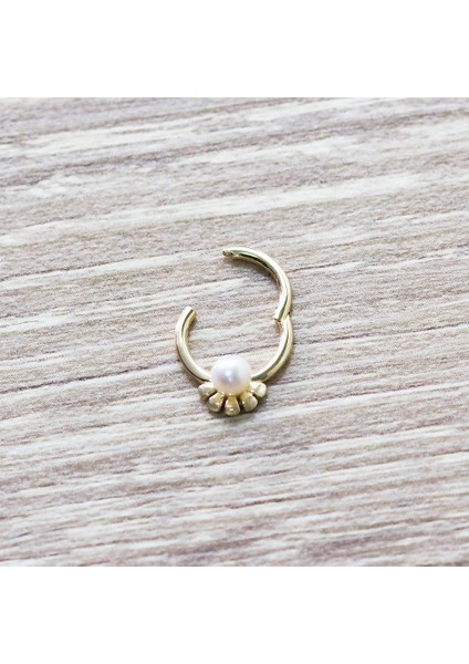 Altın Inci Çiçek Model Halka Piercing fiyatları